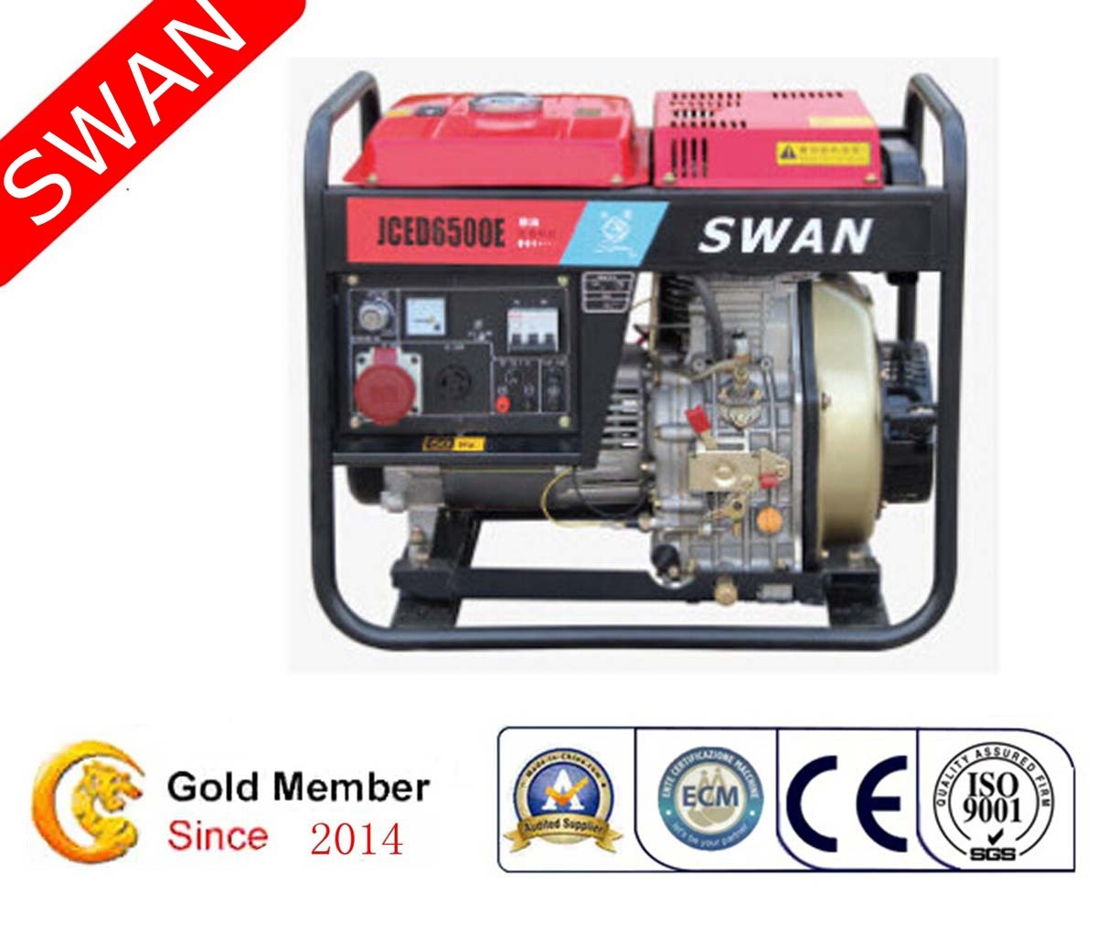 Swan Brand 3kw Open Frame Air Cooled Diesel Portable Generator (JCED3500L)