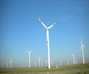 Steel Poles of Three Baldes Wind Power Generator