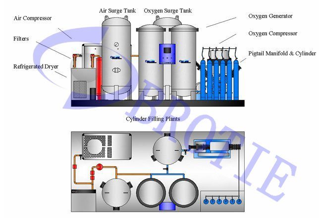 Psa Oxygen Generator With Cylinder Filling Station