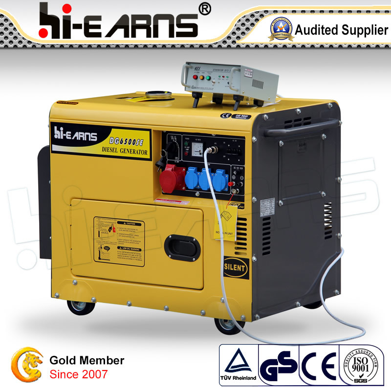 Air-Cooled Silent Type Diesel Generator (DG6500SE+ATS)
