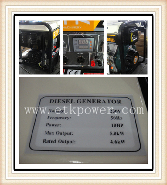 2014 New Open Type Diesel Generator with 5kw Max Output