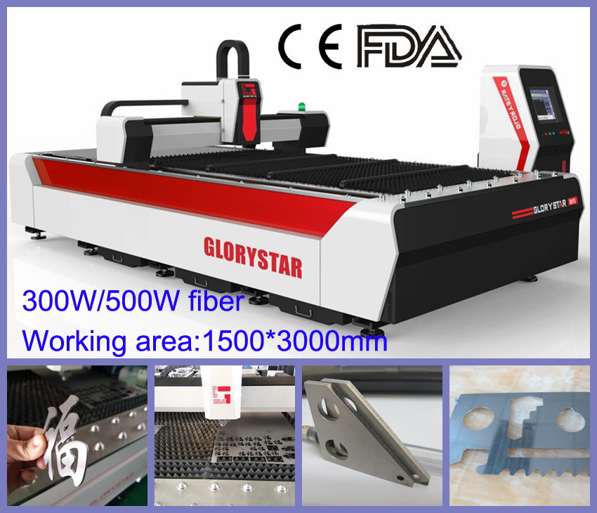 500W Fiber Metal Laser Cutter with CE& FDA (GS-F3015)