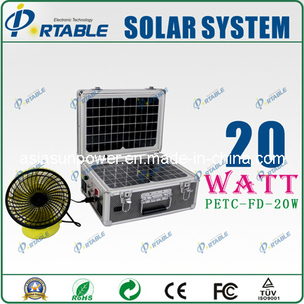 20W Portable Solar Home Power Supply System With AC Nterface (PETC-FD-20W)