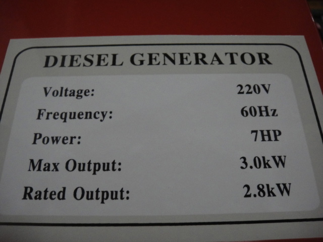 3kw Air-Cooled Diesel Generator Single Phase