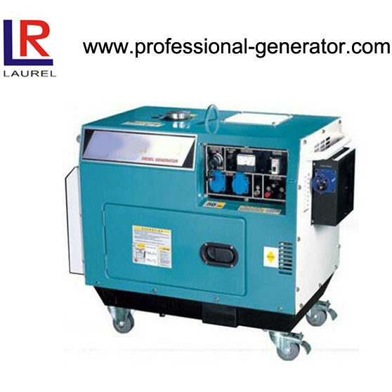 Portable 5kVA Silent Diesel Generator Air-Cooled with 10 Inch Wheels