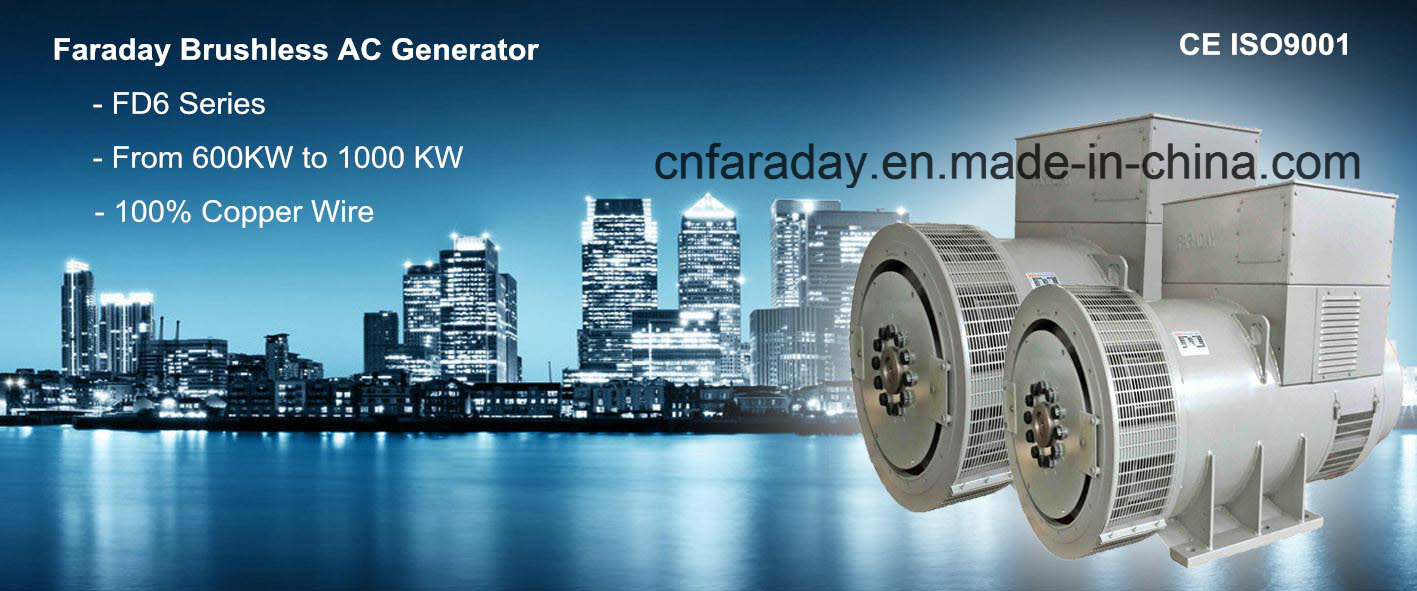 Wuxi Faraday Factory 750kVA-1500kVA 50Hz 1500rpm AC Diesel Brushless Synchronous Generator Alternators Fd6 Series