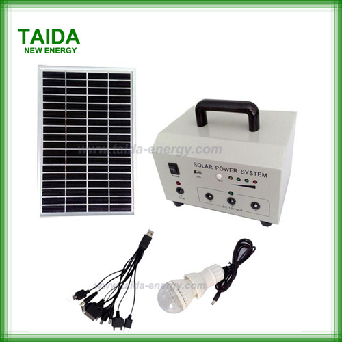 Mini Solar System for LED Lightings & Mobile Phone Charging (TD-10W)