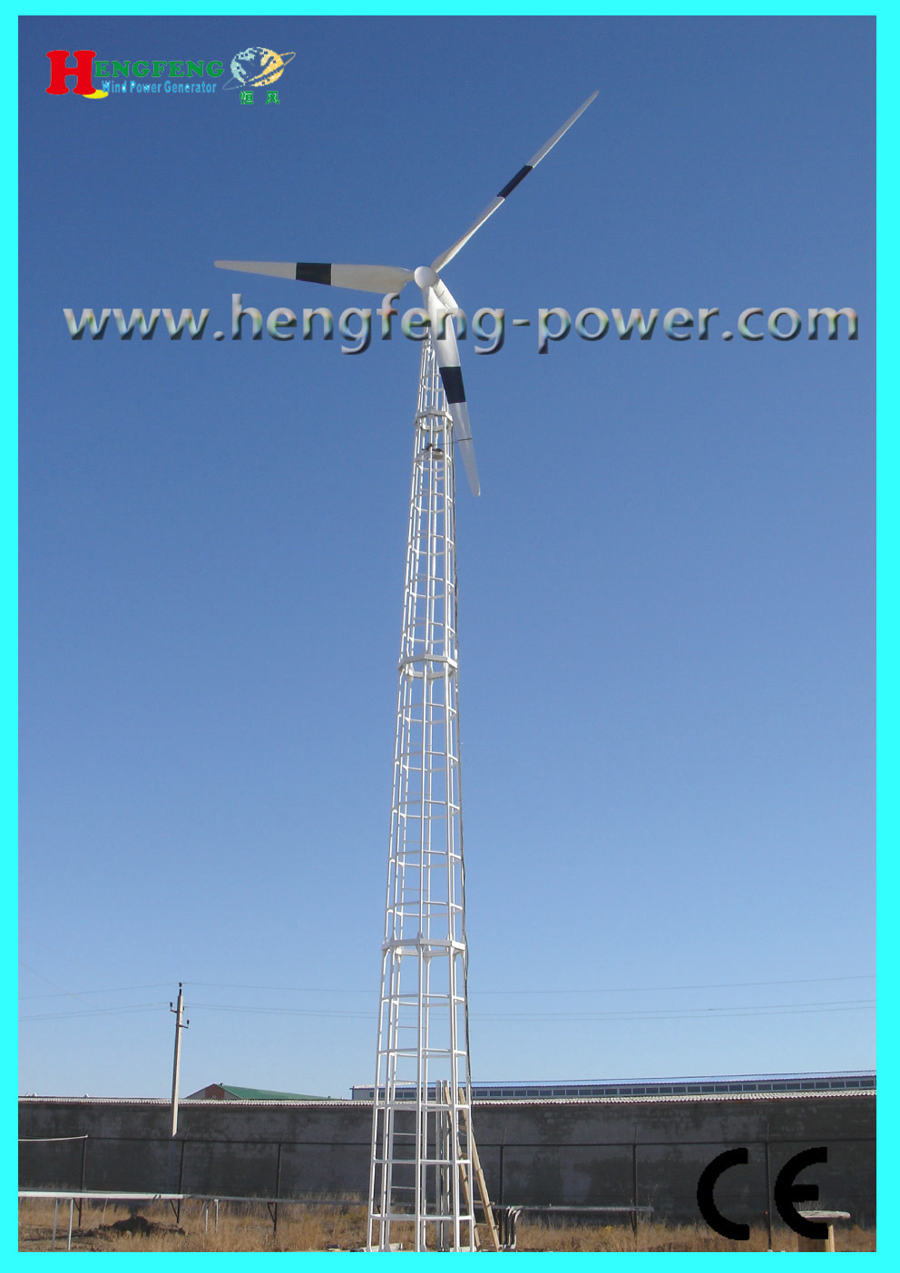 30kw Wind Turbine Generator with Free Stand Tower Pole