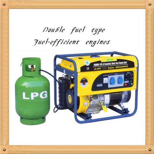 6000W Small Portable AC LPG and Gasoline Generator for Sale