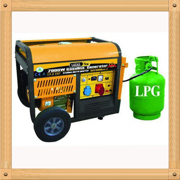 5000W Low Noise Portable Small Home Use LPG and Gasoline Generator for Sale