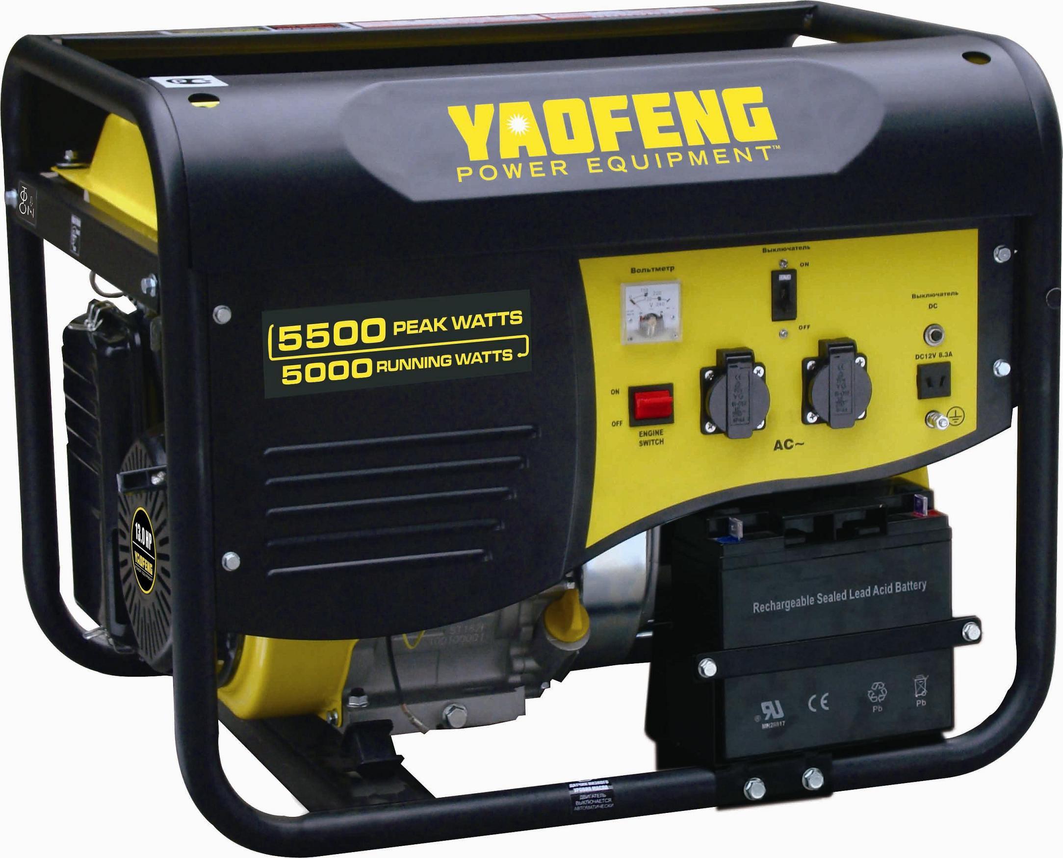 5000 Watts Portable Power Gasoline Generator with EPA, Carb, CE, Soncap Certificate (YFGP6500E1)