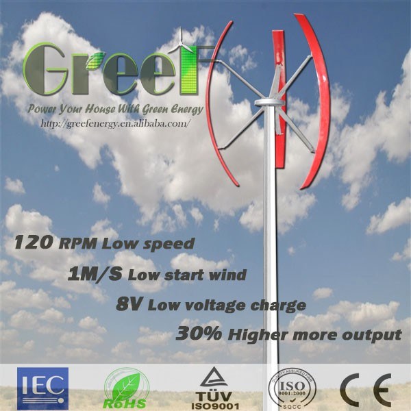 Low Speed Vertical Axis Wind Turbine, off Grid1kw Wind Power Generator