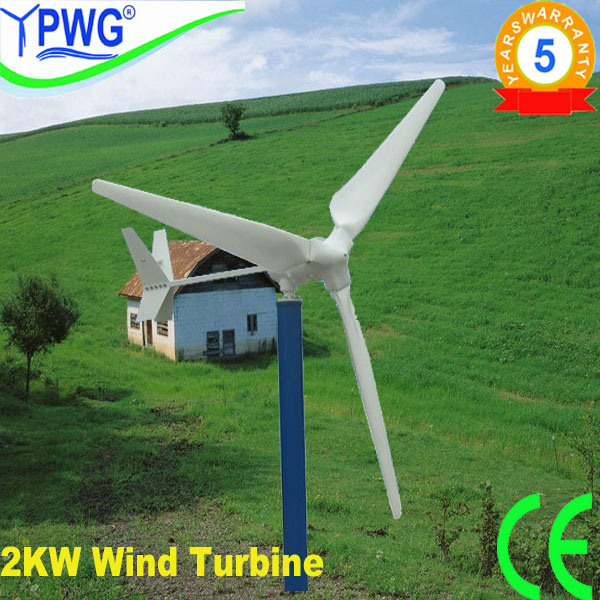 2000W Wind Generator with Fiberglass-Reinforced Plastic Blades and Fine Cast Steel Generator