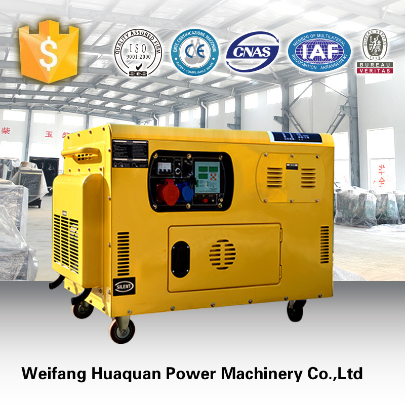 OEM High Quality Portable Portable Silent Type Generator 10kw, Air Cooled Silent Diesel Generator 12.5kVA for Home Use.