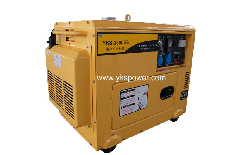 New Yellow 3kw Small Air-Cooled Silent Diesel Generator with ATS