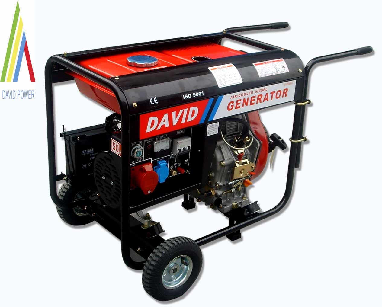 Deluxe Diesel Generator (Open Style) with 2 Wheel and Handle (Blue)