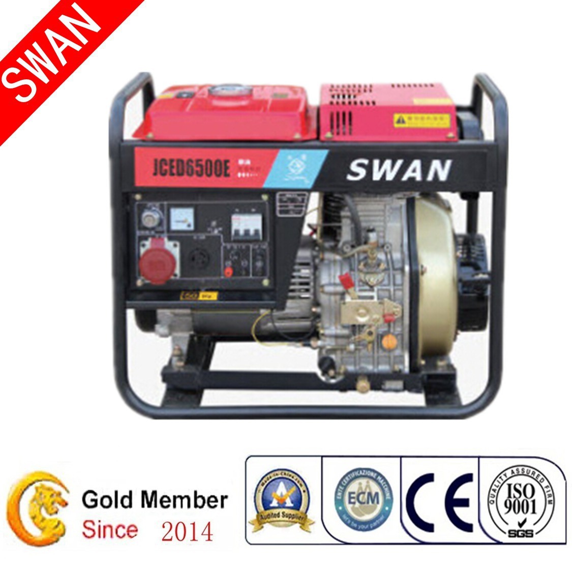 5kw 3-Phase Open Frame Air Cooled Open Portable Diesel Generator (JCED6500L-3)