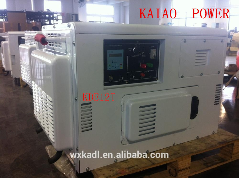 AC Single Phase 50/60Hz/8kw Silent Deisel Generator with Digital Panel Board for Shop and Office Use (KDE12T)