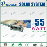 55W Silvery Portable House Solar Power Supply System with Pull Rod and Wheel (PETC-FD-55W)