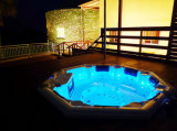 LED Round Sex Massage Whirlpool Outdoor Jacuzzi with Overflow/Ozone Generator