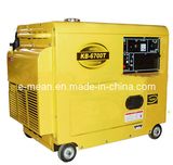 New 5kw Black Diesel Generator with Four Wheels