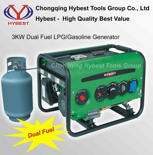 3kW Dual Fuel LPG/Gasoline Generator