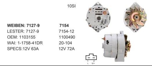 Alternator Dekco 10SI Lester (7127-9)