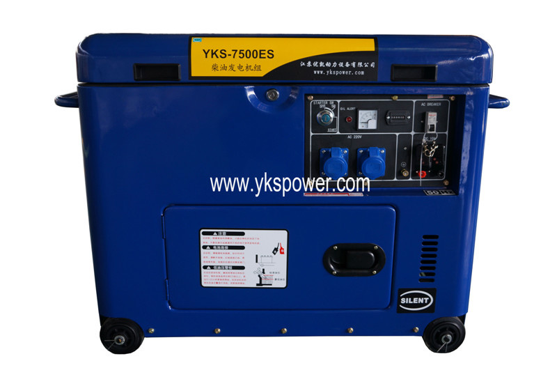 5.5kw Small Air-Cooled Silent Type Diesel Generator with Blue Ice Tank