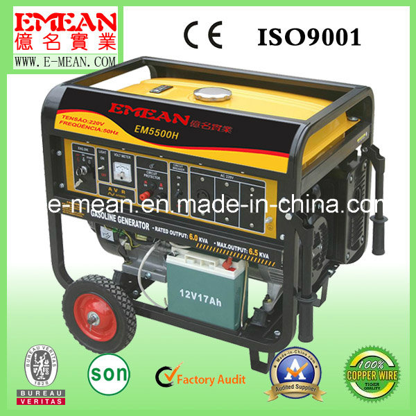4kw, 5kw, 6kw, Gasoline Generator with Electric Start (CE)