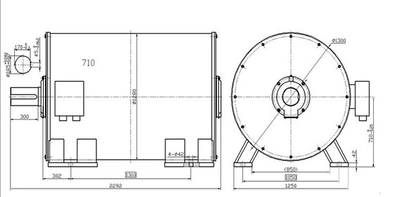 1200kw 100rpm Low Speed Large Horizontal Permanent Magnet Generator