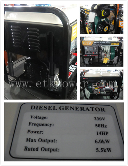 230V, 50Hz Diesel Generator with 14HP Engine (6KW)