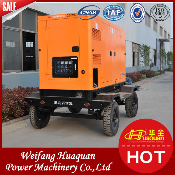Weifang 50kVA Super Low Noise Mobile Diesel Silent Trailer Generator