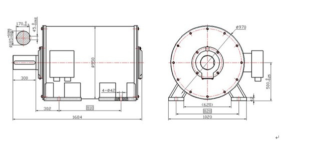 1000kw 500rpm Low Rpm Horizontal Permanent Magnet Generator