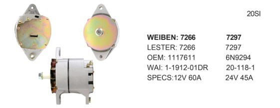 Auto Alternator (24V 45A 6N9294)