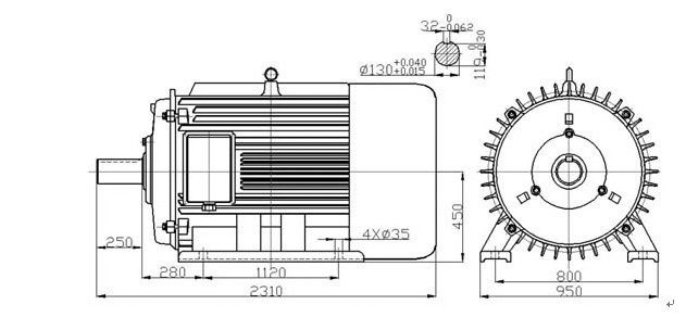 60kw, 30rpm Permanent Magnet Generator/Alternator