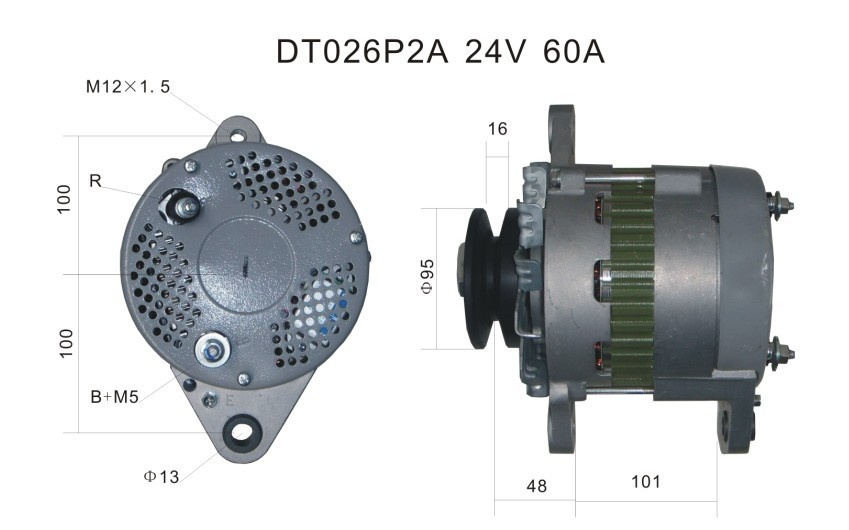 Alternator 24V 60A Dt026p2a OEM# 600-861-6110