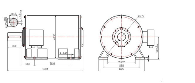 800kw 350rpm Low Rpm Horizontal Permanent Magnet Generator