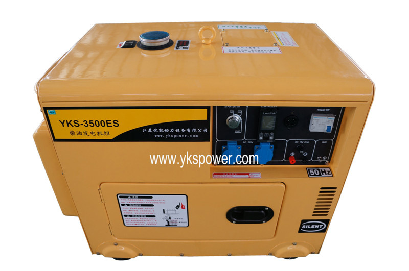 New Yellow 3kw Small Air-Cooled Silent Diesel Generator with ATS