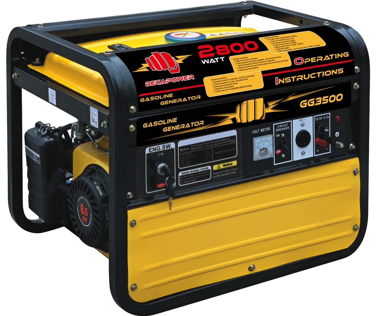 2800 Watt AVR Home Backup Portable Gasoline Power Generator