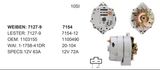 Alternator Dekco 10SI Lester (7127-9)