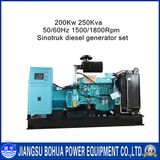 2014 Water Cooled 250kVA Sinotruk Diesel Engines Generators