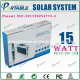 15W Portable Solar Home System for Outdoors / Camping / Traveling (PETC-FD-15W)